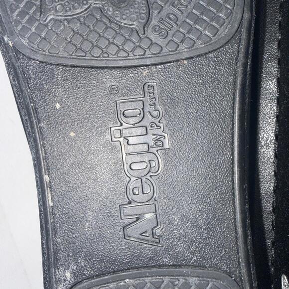 Alegria Deb Black Leather Old Money Classic Slip On Clogs Shoes Size 7-7.5 - Picture 8 of 14